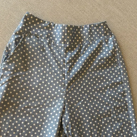 SHEIN Blue and White Polka Dot Pants - Picture 3 of 12